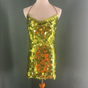 Sequin Halter Mini Dress set 2 pieces